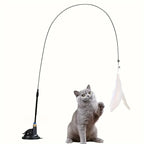 Cat Teaser Wand Toy with Suction Cup and Bell
