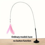 Cat Teaser Wand Toy with Suction Cup and Bell