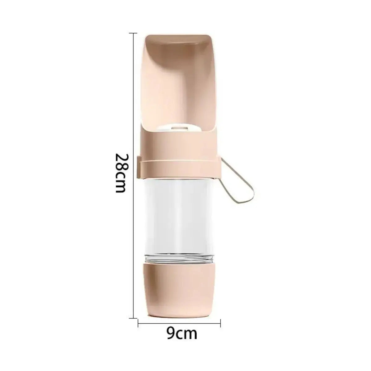 Portable Dog & Cat Water Bottle 500ml with Food Storage