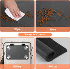 Absorbent Pet Feeding Mat for Food and Water Bowls Waterproof Non-Slip