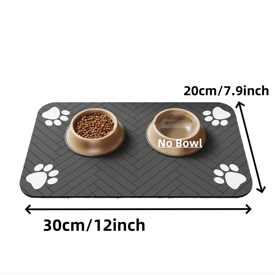 Absorbent Pet Feeding Mat for Food and Water Bowls Waterproof Non-Slip