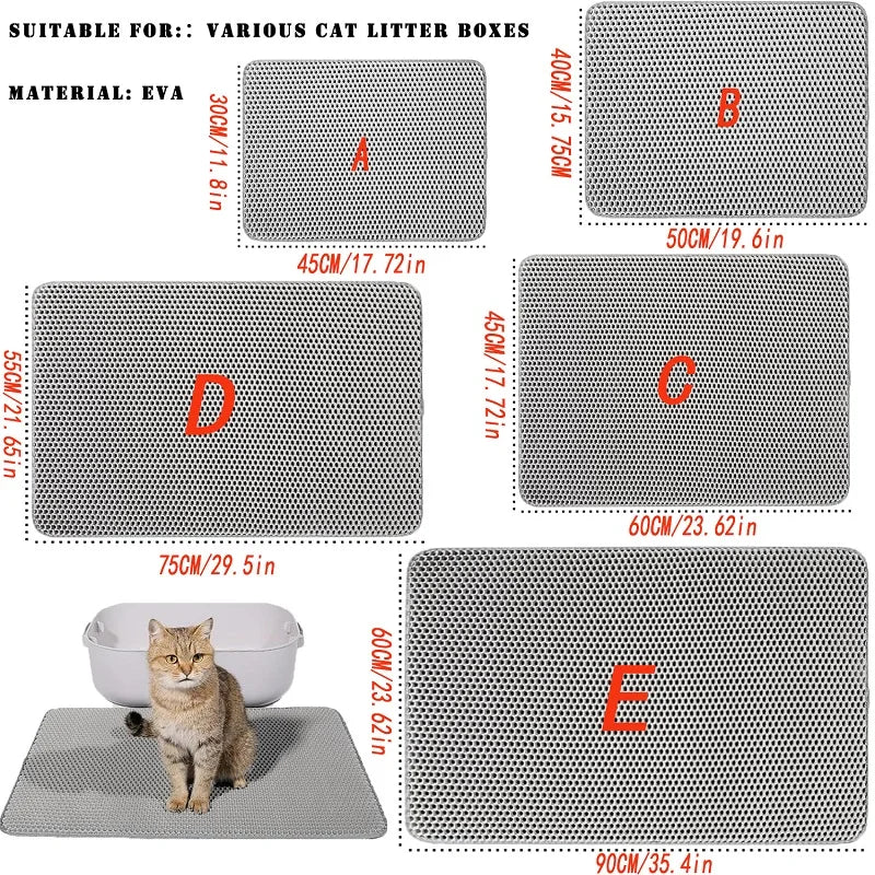 Large Waterproof Cat Litter Mat Double Layer Non-Slip