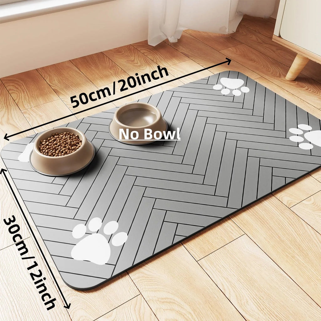 Absorbent Pet Feeding Mat for Food and Water Bowls Waterproof Non-Slip