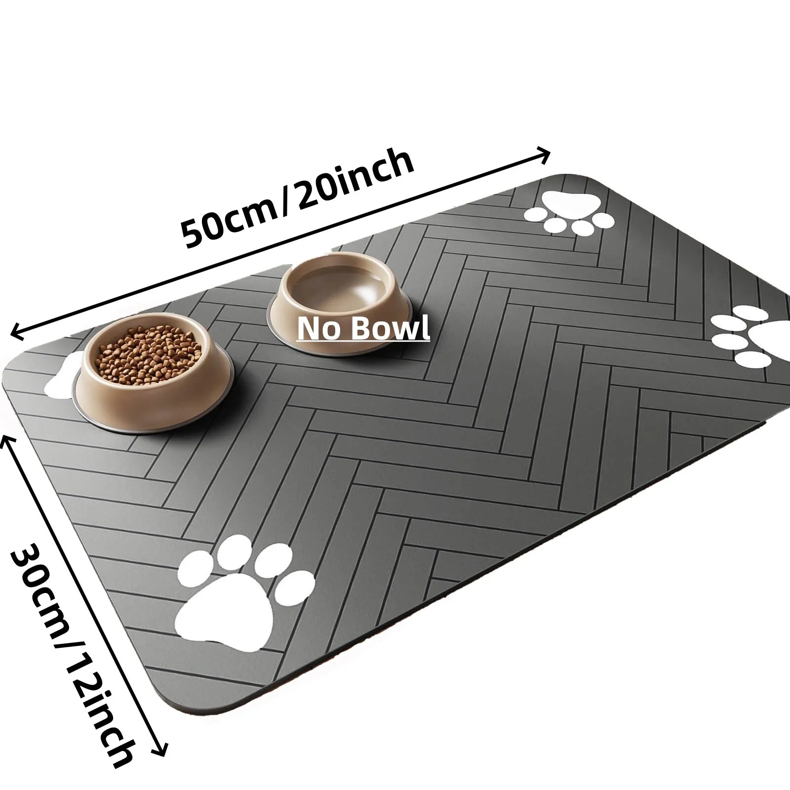 Absorbent Pet Feeding Mat for Food and Water Bowls Waterproof Non-Slip