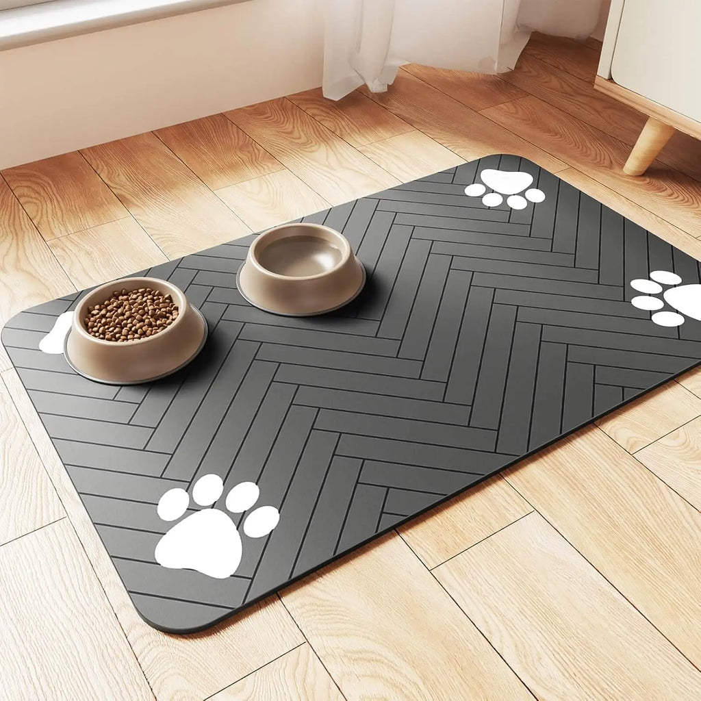 Absorbent Pet Feeding Mat for Food and Water Bowls Waterproof Non-Slip