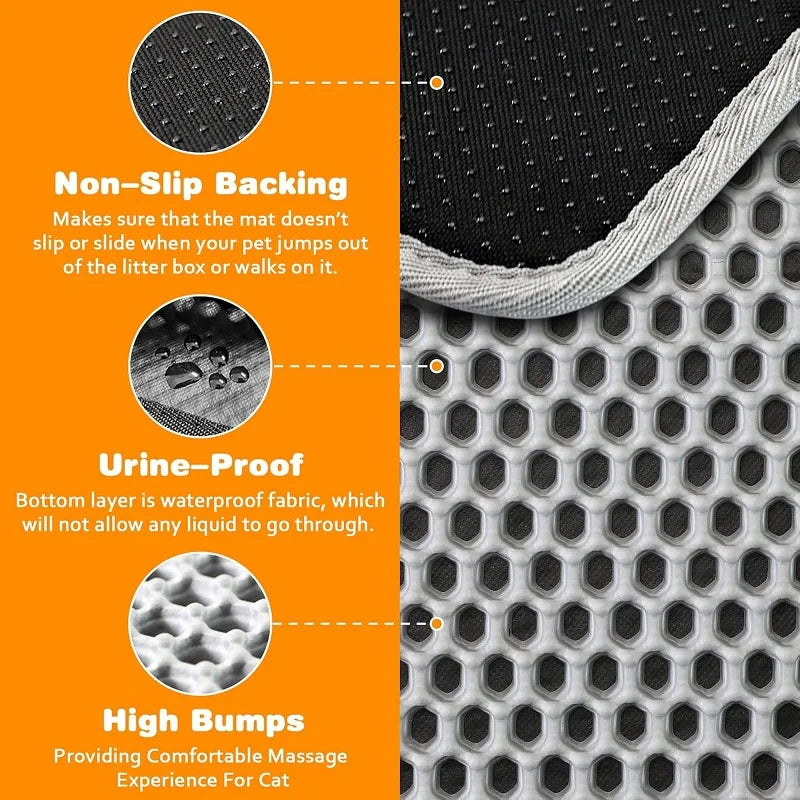 Large Waterproof Cat Litter Mat Double Layer Non-Slip