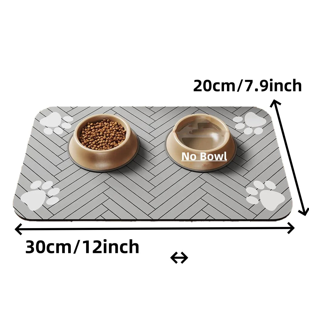 Absorbent Pet Feeding Mat for Food and Water Bowls Waterproof Non-Slip
