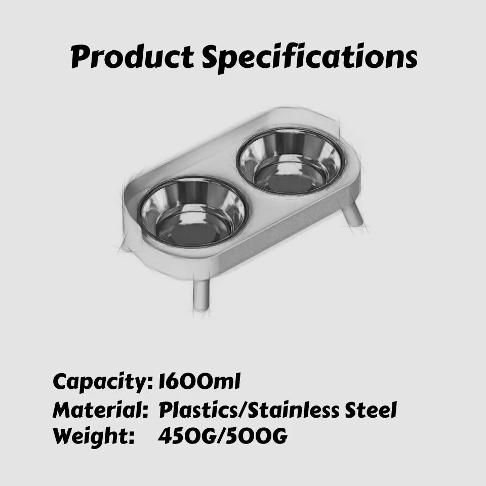 Elevated Pet Feeder with Dual Stainless Steel Bowls