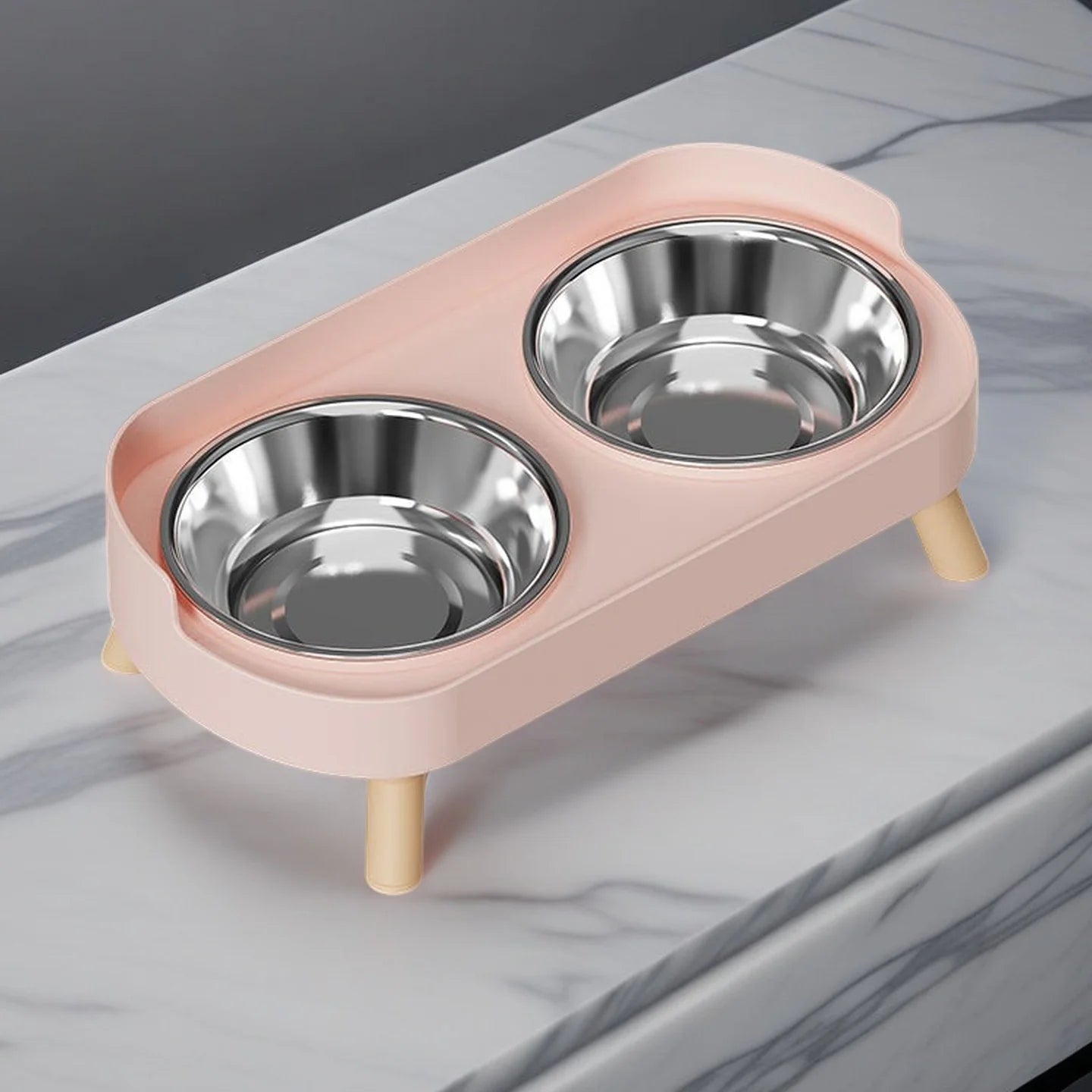 Elevated Pet Feeder with Dual Stainless Steel Bowls
