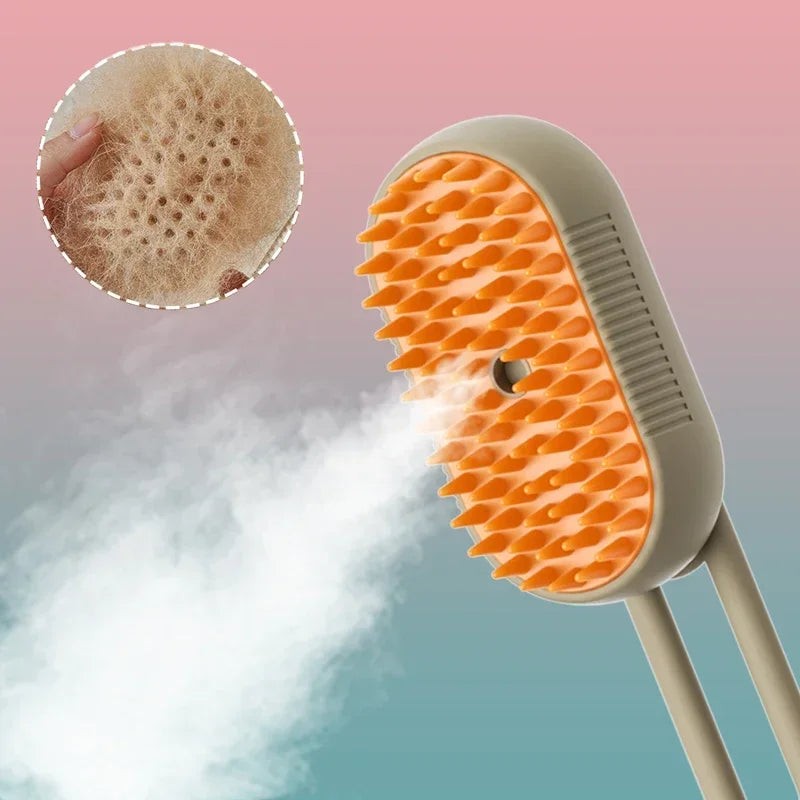 Pet Steam Brush 3 in 1 Cat and Dog Grooming Comb